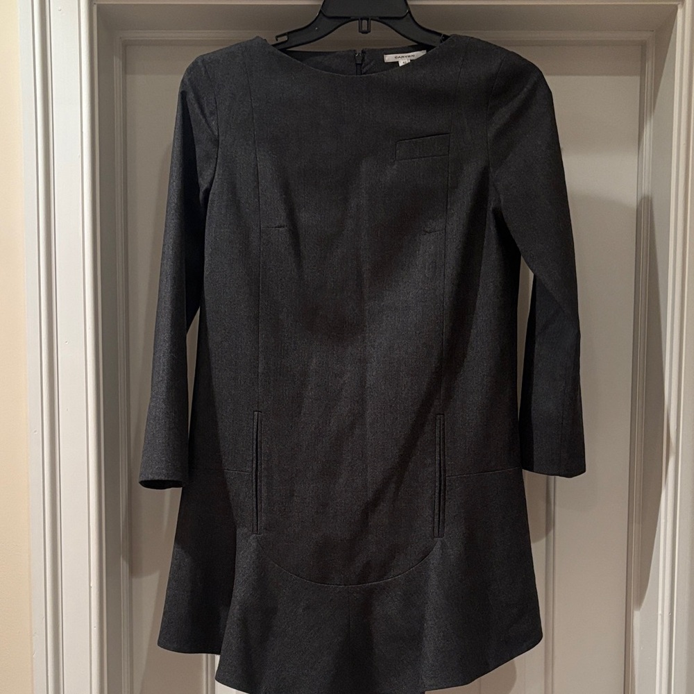 Carven Charcoal Long Sleeve Dress